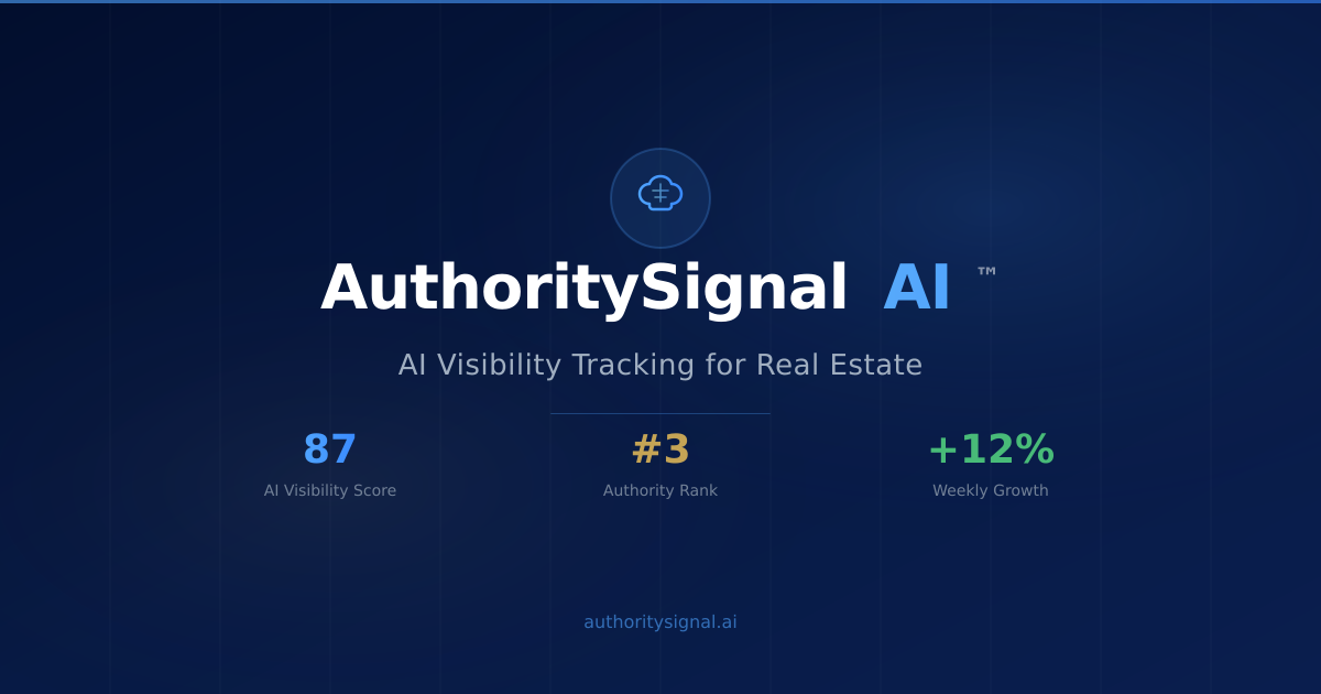 AuthoritySignal AI™ - AI Visibility Tracking for Real Estate Agents